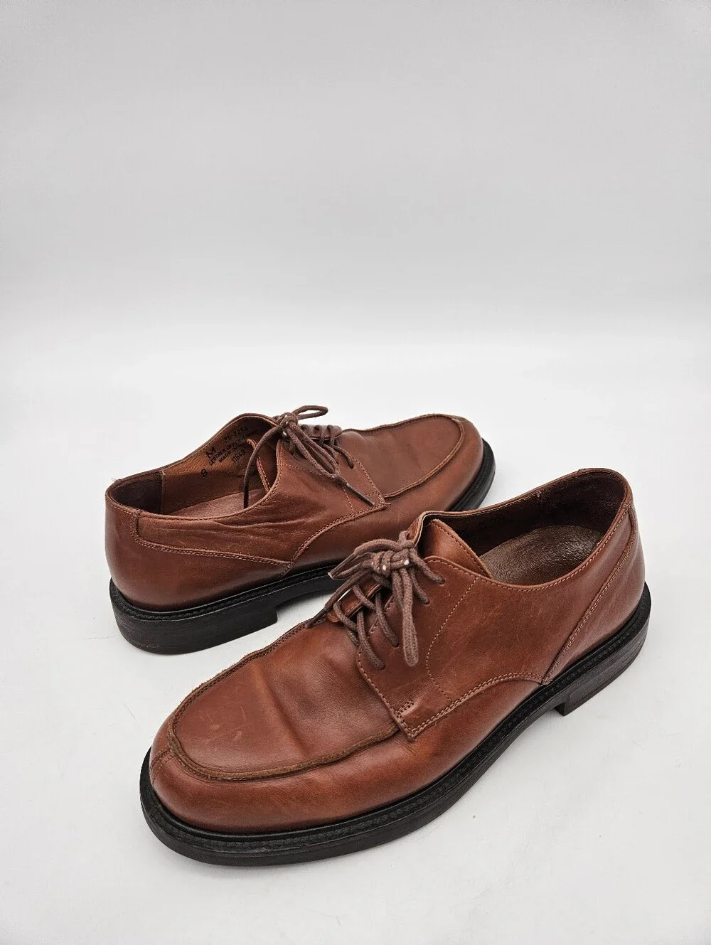 Johnston & Murphy Passport Brown Oxfords Shoes 25-2254 Mens 8 M Made in Italy